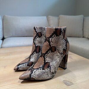 Saks Fifth Avenue Snakeskin Ankle Boots (Women’s Size 8M/EU 38)